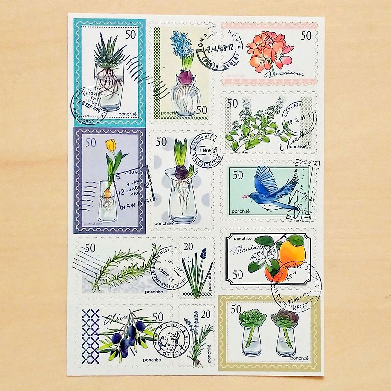 Stamp seal hydroponics - สติกเกอร์ - กระดาษ หลากหลายสี