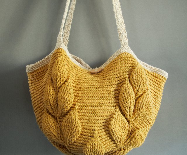 Minimalist Crochet Bag Small Mustard Yellow