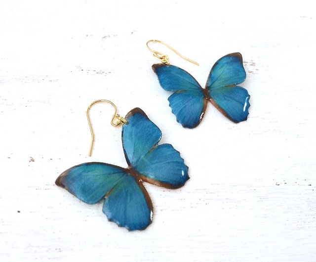 Dainty Blue butterfly earrings