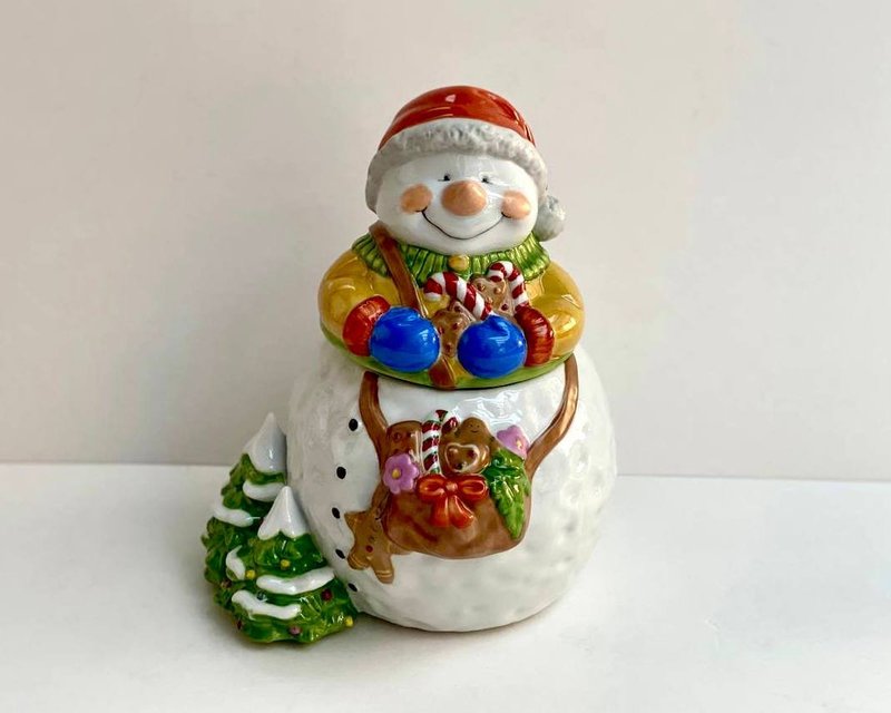 Large Porcelain Snowman Figurine Hutschenreuther | New Year's Snowman - Other - Porcelain Multicolor