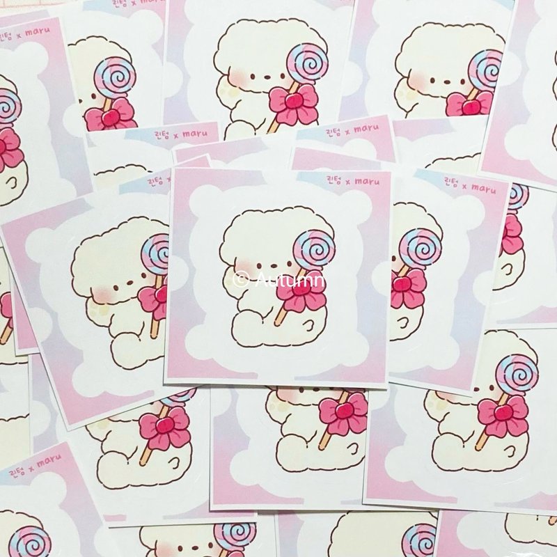 HODU candy puppy peel-off sticker - Korean Cute Diary (lintam) - 貼紙 - 紙 粉紅色