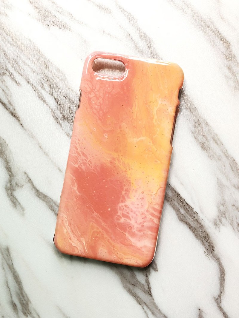 OOAK hand-painted phone case, only one available, Handmade marble IPhone case - Phone Cases - Plastic Red