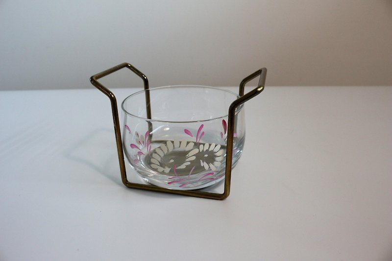 แก้ว จานและถาด สีใส - Hand-painted glass bowl/ candlestick