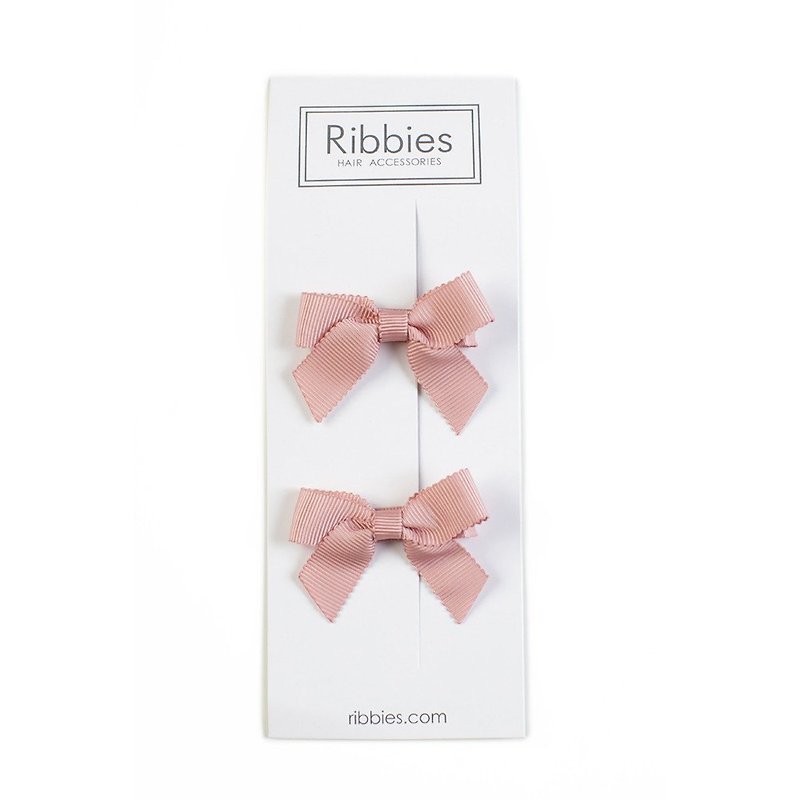英國Ribbies 經典蝴蝶結2入組-紫紅 - 髮飾 - 聚酯纖維 