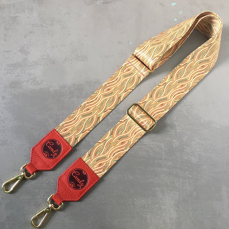 Red Genuine Leather  Bag Strap - Messenger Bags & Sling Bags - Cotton & Hemp Gold
