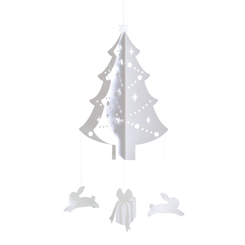 Pepamokit Christmas Tree White  032 - งานไม้/ไม้ไผ่/ตัดกระดาษ - กระดาษ ขาว