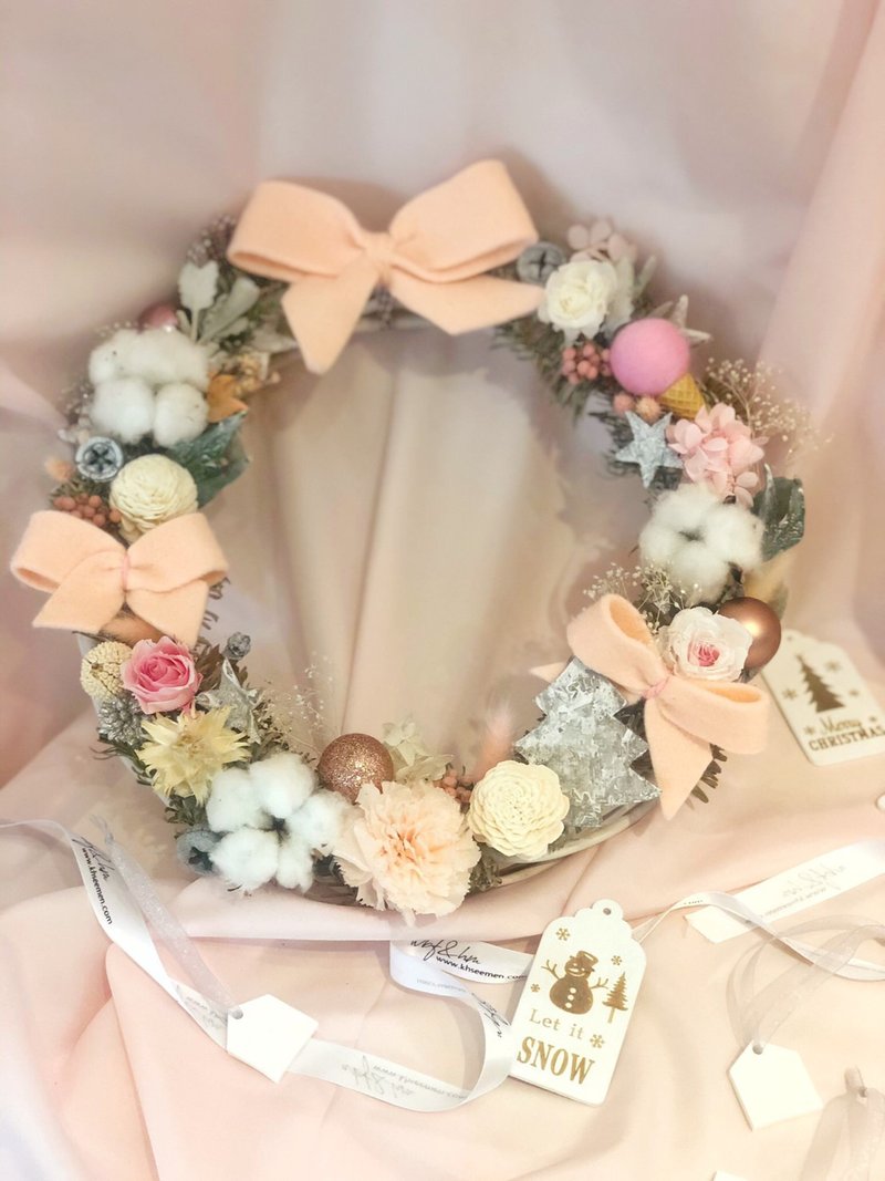 wbfxhm / 暖暖毛氈不凋乾燥聖誕花圈 (30CM) X'mas Gift - 乾燥花/永生花 - 植物．花 多色