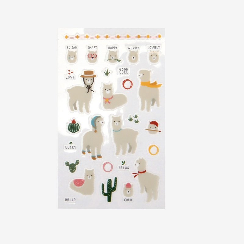 Dailylike beautiful day transparent stickers -09 alpaca, E2D02537 - Stickers - Plastic Multicolor