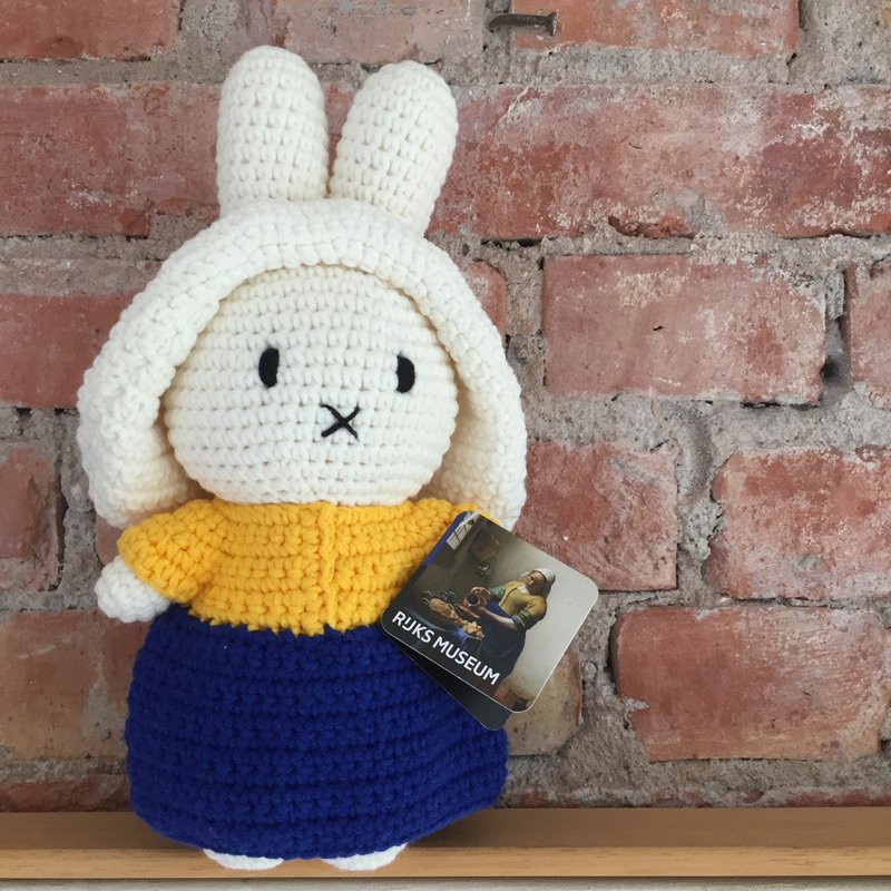 Just Dutch | Miffy handmade and her milkmaid outfit - Stuffed Dolls & Figurines - Cotton & Hemp Yellow