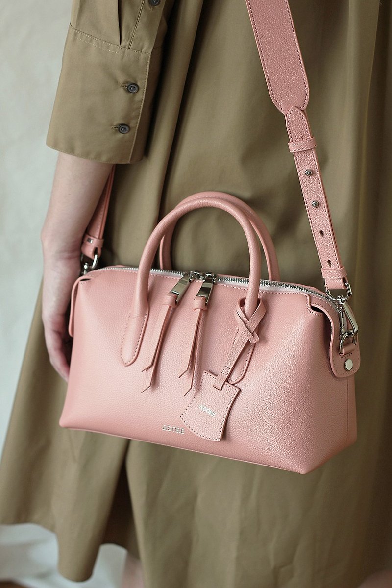 P i L L o w  Old Rose  - Leather Bag (Cow Leather) - Handbags & Totes - Genuine Leather Pink