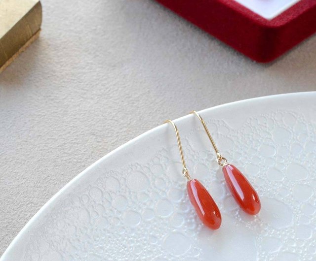 赤珊瑚ピアス K18 - ショップ JEWELRY and PEARL FUKUDA ピアス