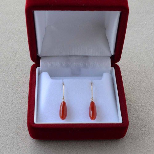 赤珊瑚ピアス K18 - ショップ JEWELRY and PEARL FUKUDA ピアス