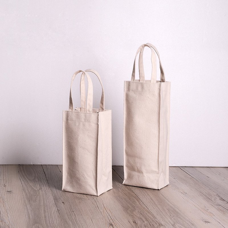 Environmental protection canvas water bottle storage bag (beige) - Handbags & Totes - Linen White