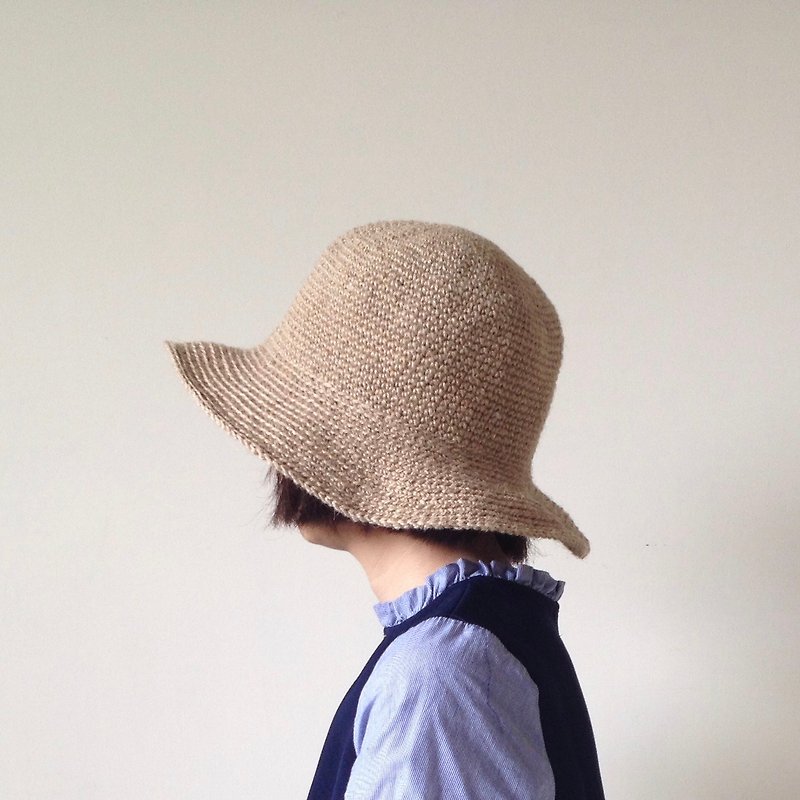 Woven Fabric - Hand Knitting Twist Knit Hood - Jude - Hats & Caps - Cotton & Hemp Khaki
