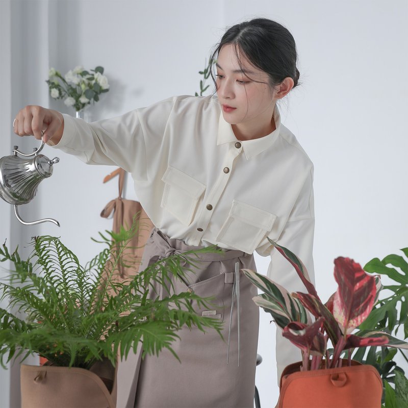 【閨蜜穿搭組合】冉冉大口袋襯衫 - 女上衣/長袖上衣 - 其他材質 多色