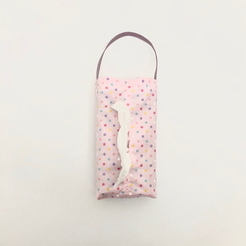 Hanging a facial tissue cover, foundation colored dots - Tissue Boxes - Cotton & Hemp Pink