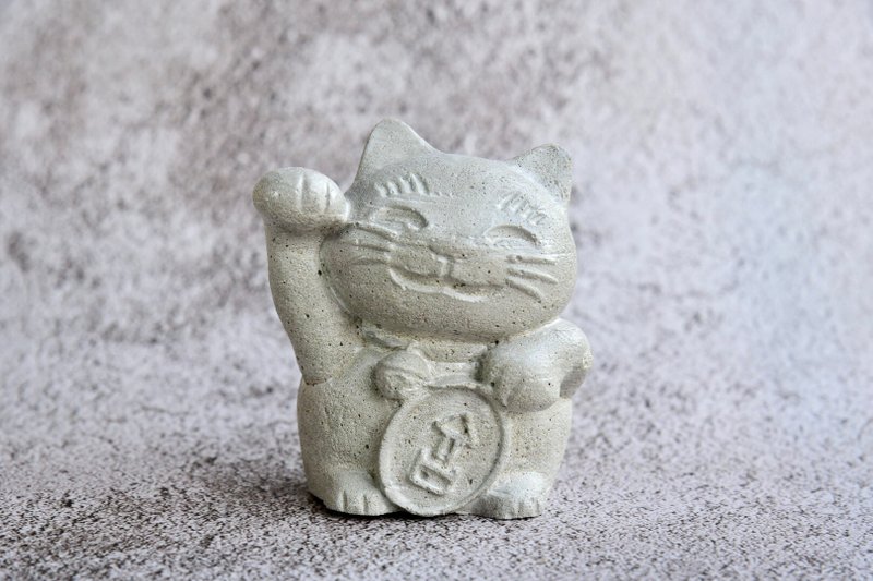 水泥製招吉貓 甲骨文字 - 擺飾/家飾品 - 水泥 灰色