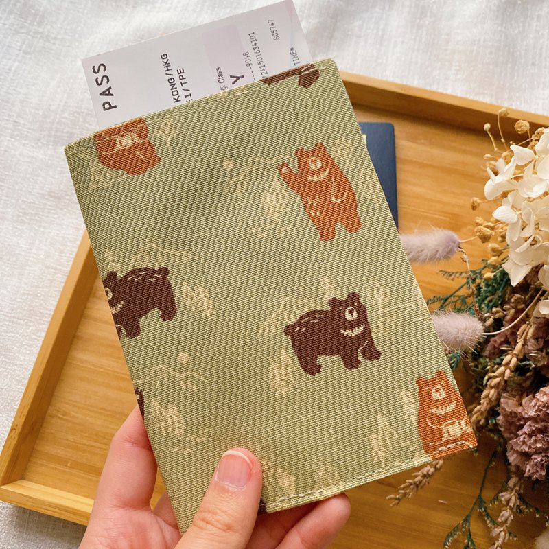 護照套 Passport Holder 護照夾 護照收納 野餐熊款 - 護照夾/護照套 - 棉．麻 
