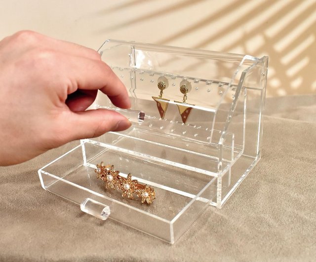 Clear Acrylic Stacking Drawer Organizers Gold Trim Set Of 5 - Shop  elegantspace Storage - Pinkoi