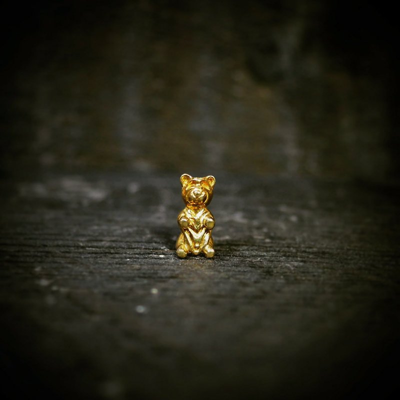小熊水果糖 黃銅珠飾 ( 單只 ) JellyBear brass beaded - 金工/飾品 - 其他金屬 卡其色