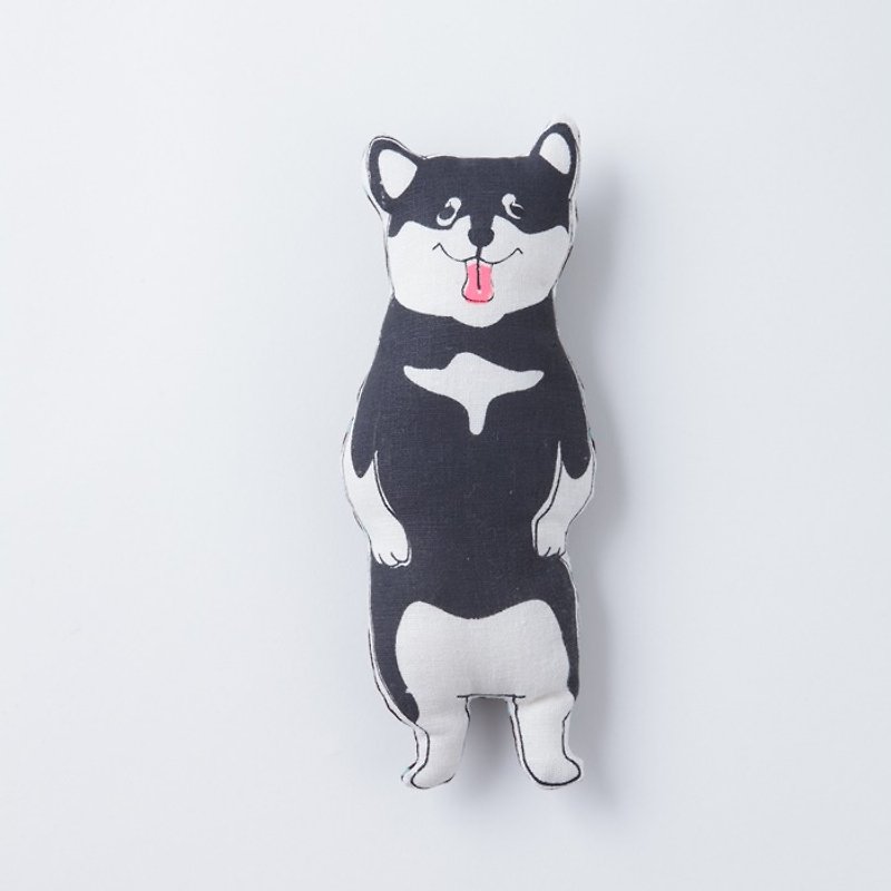 stuffed animal - shiba - inu (kuro - shiba) pocket size - | Kuroshiba nuigurumi - ตุ๊กตา - ผ้าฝ้าย/ผ้าลินิน สีดำ