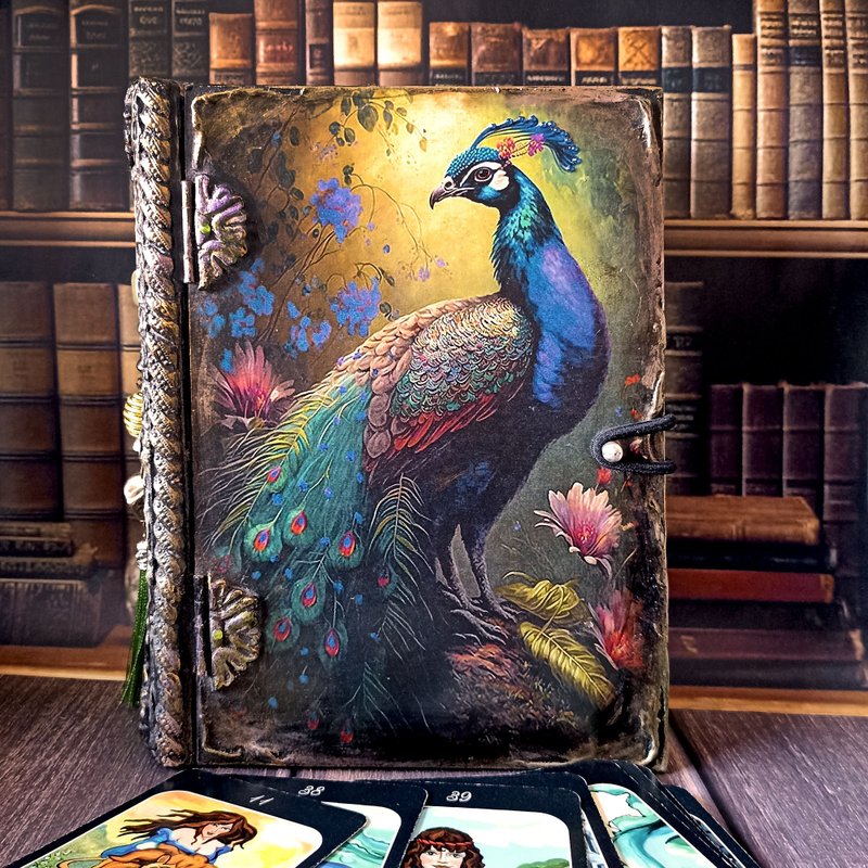 Peacock Box-Book,Card box,Keepsake box,Box for money,Banknote case,Jewelry box - 居家收納/收納盒/儲物盒 - 木頭 多色