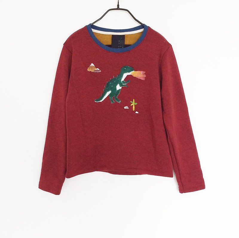 BIG Dinosaur // Sweater /// Burgundy Red - Women's Sweaters - Cotton & Hemp Red