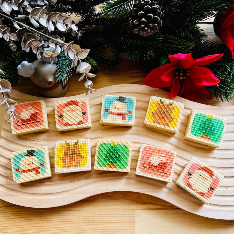 Party snacks | Store gifts | Christmas square pastries (10 pieces) - Handmade Cookies - Fresh Ingredients 