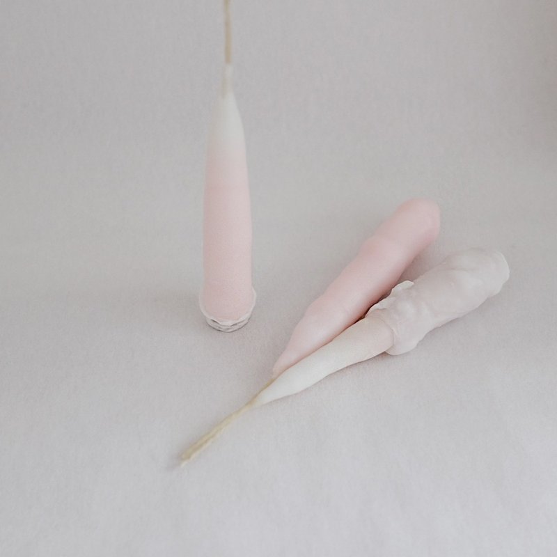 f i n g e r s | 手指頭蠟燭handmade candle#限定版櫻花色 - 香氛蠟燭/燭台 - 蠟 粉紅色