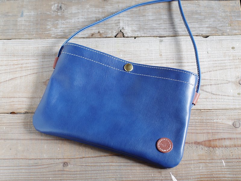 Mini shoulder bag (sacoche) - Messenger Bags & Sling Bags - Genuine Leather Blue