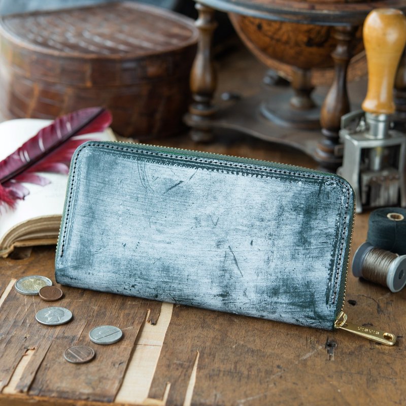 日本製造　牛皮　錢包　暗綠　Thomas Ware Bridle　made in JAPAN handmade leather wallet - 錢包/皮夾/長短夾 - 真皮 