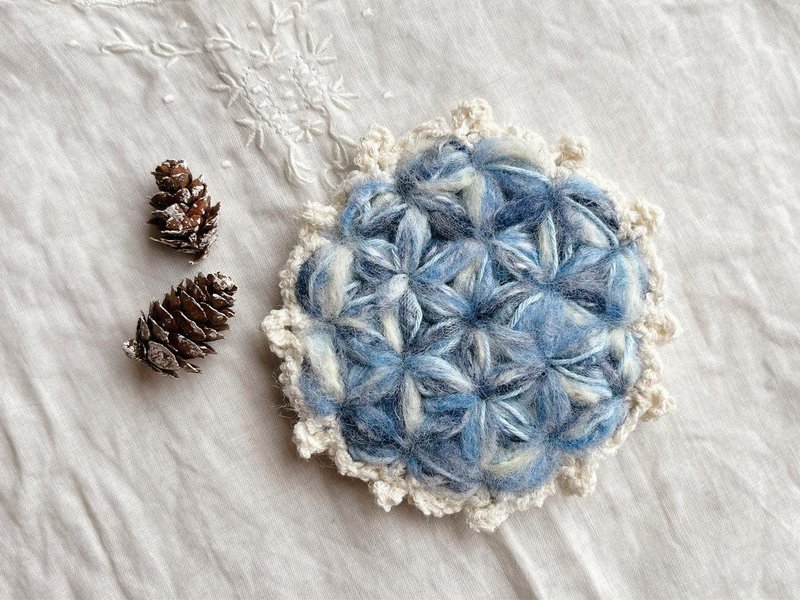Knitting 生命之花墊 - 雪的聲音 - 杯墊 - 棉．麻 