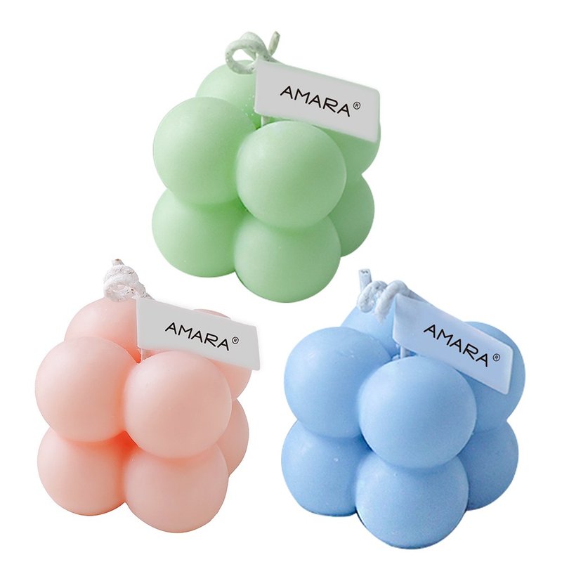 AMARA 三款小確幸蠟燭 - 三色心緒石(顏色隨機) - 香氛蠟燭/燭台 - 其他材質 多色