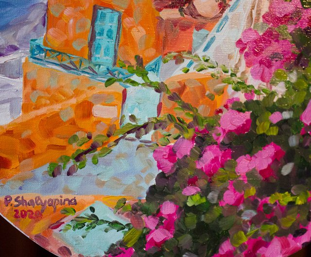 絵画　ギリシャ　スペイン　海　アート 碧色の取材に🎨エーゲ海へ💙Aegean sea💙🌊 夢の色彩がひろがり