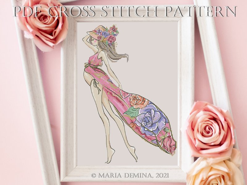 Mom To Be (in Pink) PDF cross stitch pattern - 手工藝教學/工具書 - 其他材質 
