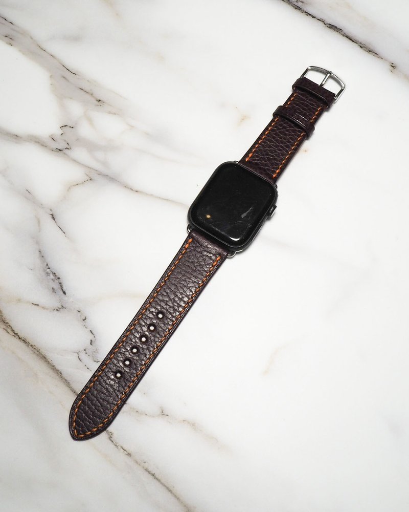 Italian pebbled leather Apple watch strap - Watchbands - Genuine Leather Red