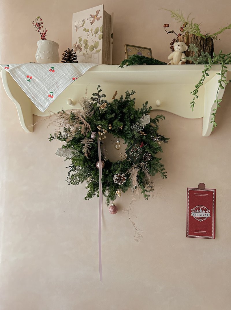 永生雪松聖誕花圈 迷幻 唯美風 聖誕禮物 聖誕裝飾 - 乾燥花/永生花 - 植物．花 綠色