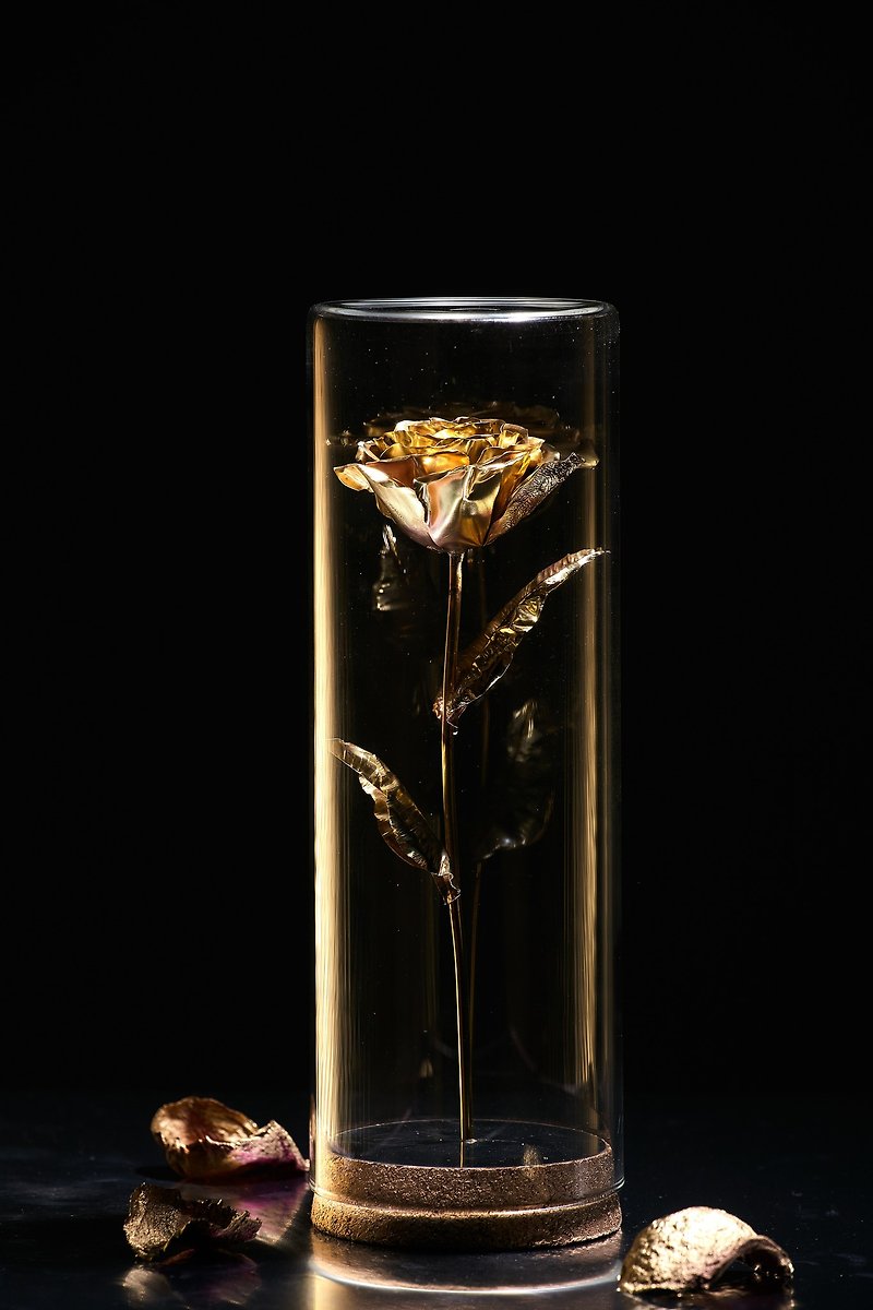 野獸的真情玫瑰 - 黃銅藝術玫瑰1:1尺寸 - 擺飾/家飾品 - 其他金屬 金色
