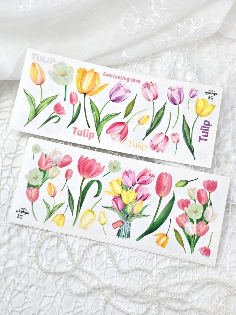 :tulips: Matte Transparent sticker - 貼紙 - 其他材質 
