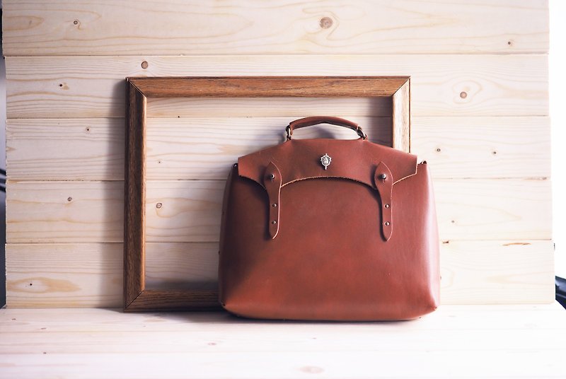 L-LG-H02 -  Cabin Bag - Mahogany - Messenger Bags & Sling Bags - Genuine Leather Orange