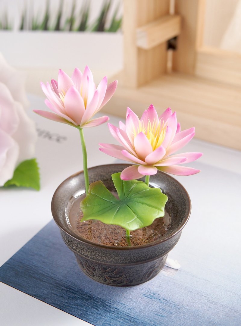 冷瓷土/黏土花藝-睡蓮小盆栽/送禮 - 盆栽/植栽 - 黏土 