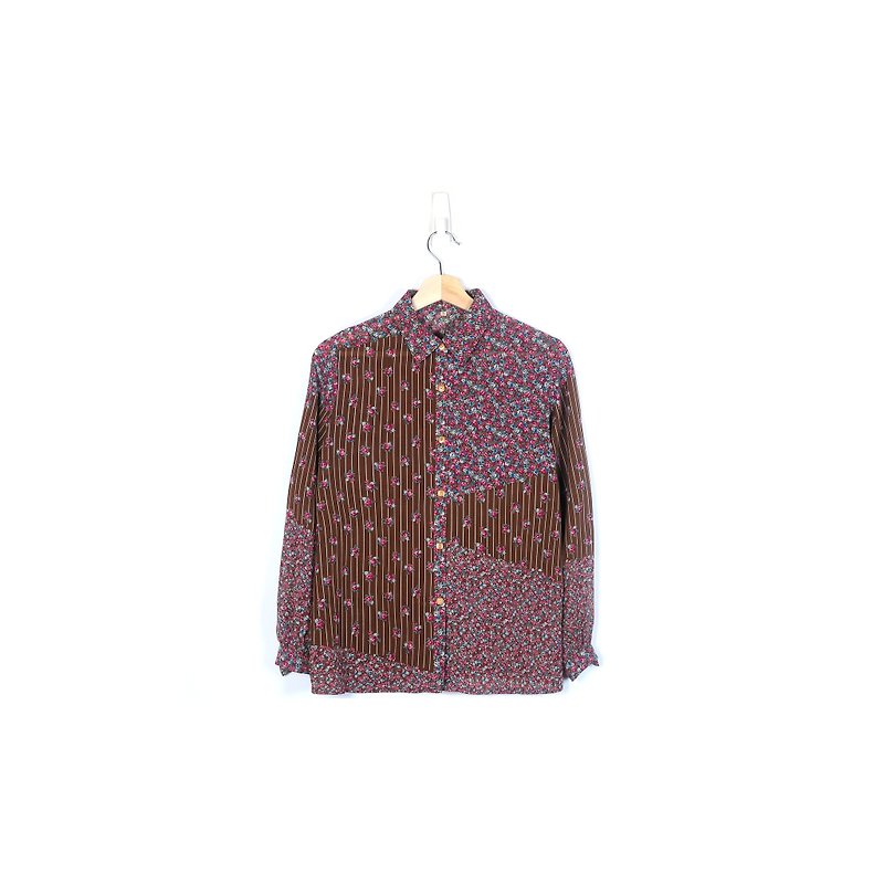 Exotic flowers stalk vintage print shirt - Women's Shirts - Other Materials Multicolor
