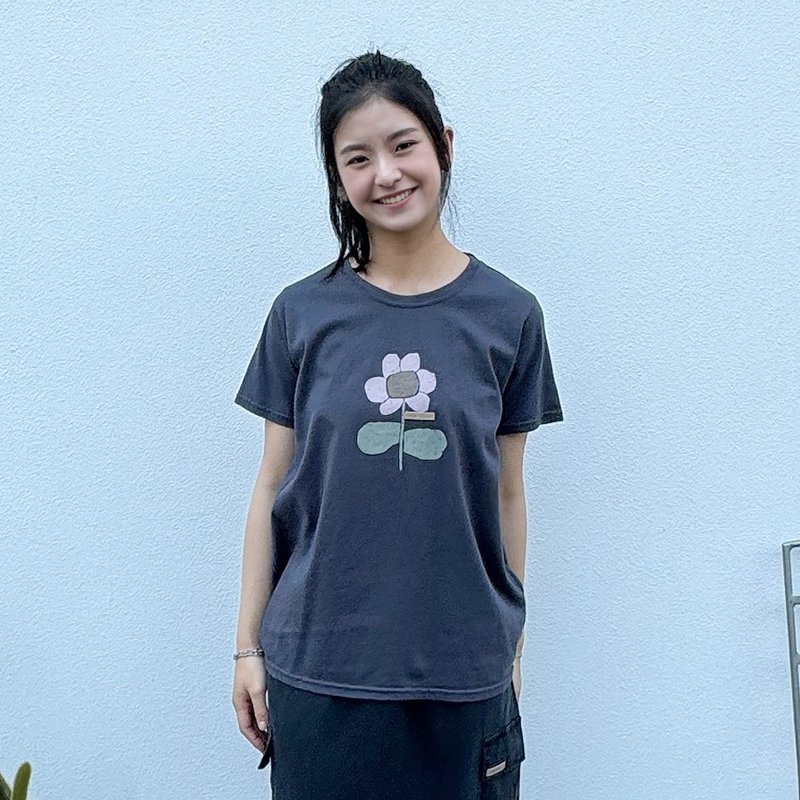 Hana Mokuba 圓領花朵印花休閒上衣 - 女上衣/長袖上衣 - 其他材質 