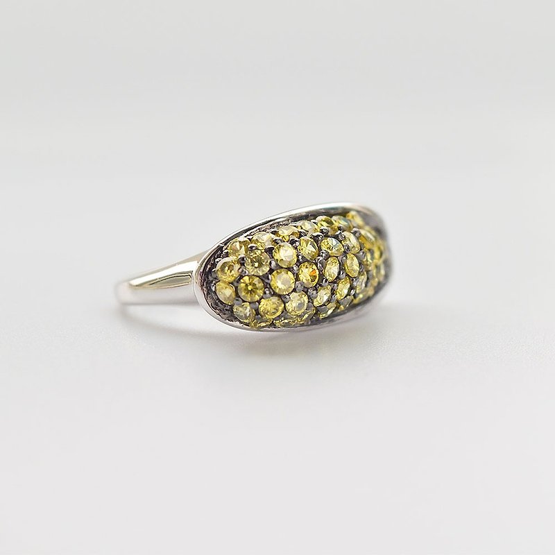 Crystal of the Sun│Yellow Zircon 925 Sterling Silver Handmade Ring - แหวนทั่วไป - เครื่องประดับพลอย สีเหลือง
