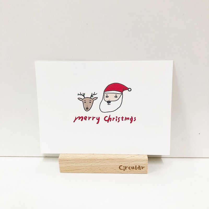 暖かい夫とエルク-クリスマス/ポストカード - カード・はがき - 紙 ホワイト