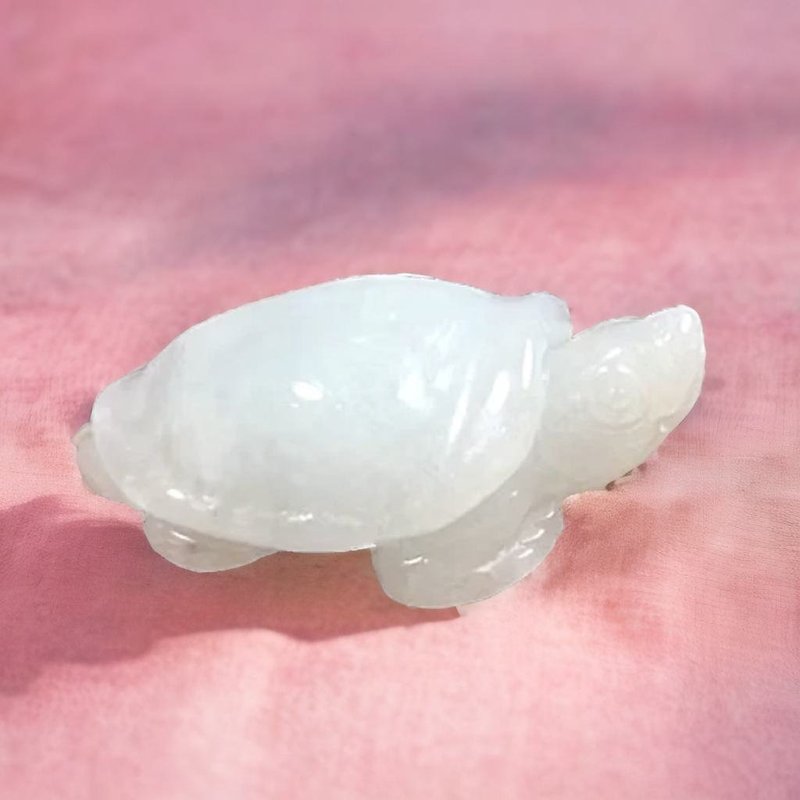 冰種翡翠甲魚擺飾 | 天然緬甸玉A貨翡翠 | 送禮 - 擺飾/家飾品 - 玉石 白色