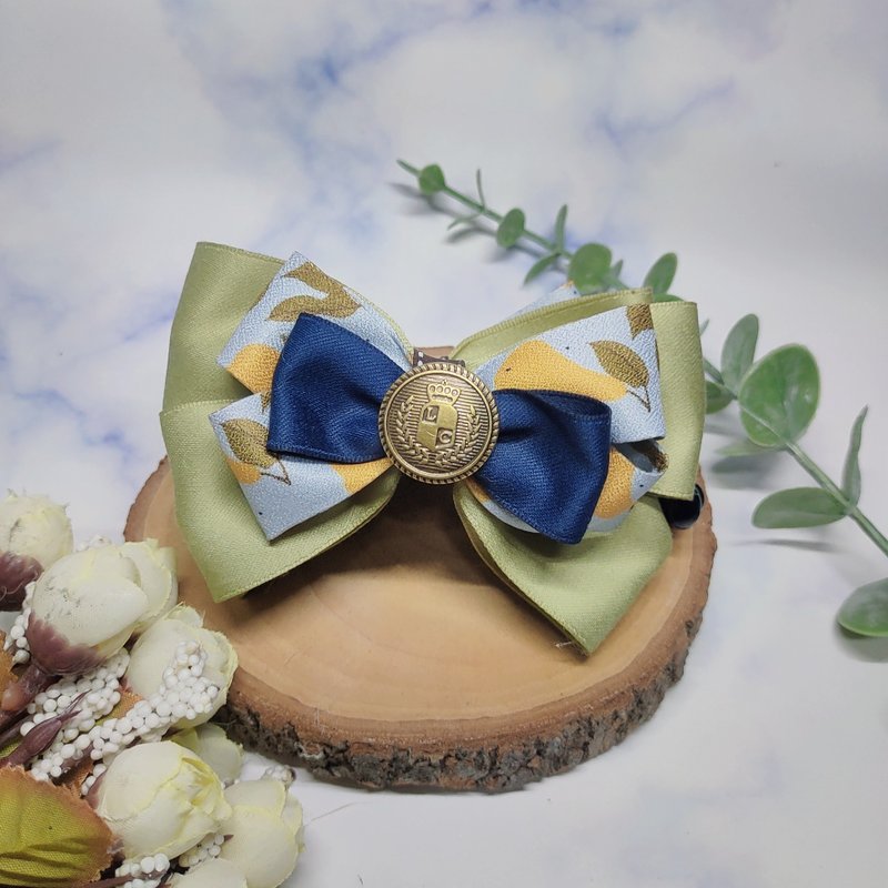 手作香蕉夾鯊魚夾彈簧夾-森林系 - 髮夾/髮圈 - 棉．麻 綠色