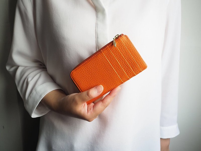 fragment wallet ORANGE - กระเป๋าสตางค์ - หนังแท้ สีส้ม