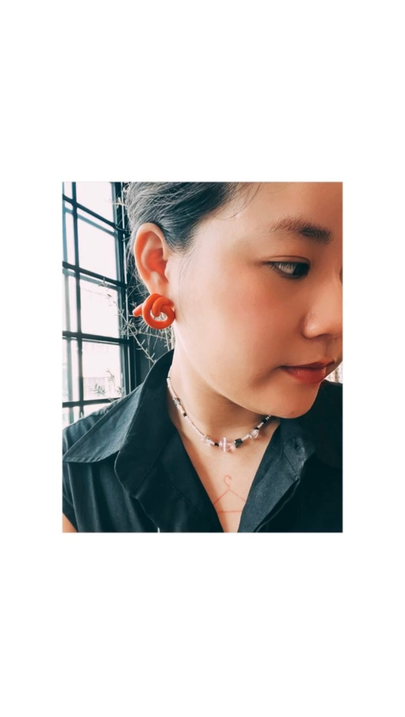 For those who love soft clay earrings, medical steel can change the Clip-On for free. - ต่างหู - วัสดุอื่นๆ 