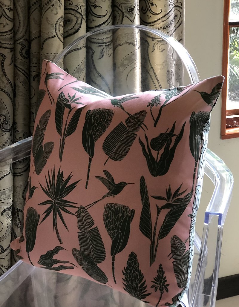 Taiwan's exclusive custom aLoveSupreme double-sided pillowcase _ green foundation African plantation / blue turtle back - Pillows & Cushions - Cotton & Hemp 